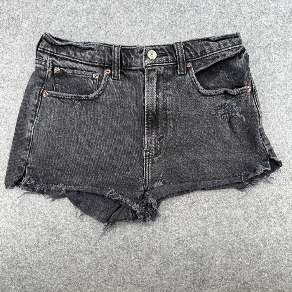 Y2K Abercrombie & Fitch Shorts Womens 27/4 The Mom Short Black Distressed EUC